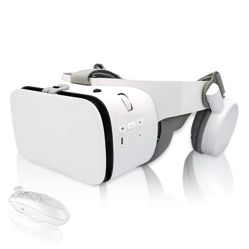 APKLVSR Cuffie VR, Cuffie per Realtà Virtuale con Telecomando VR per iPhone da 4,7-6,3 pollici e smartphone Android, Cuffie per Occhiali VR per Film IMAX|Giochi 3D con Cuffie Wireless