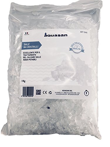 Aquasan 1240 Sale Polifosfato Cristalli in Sacchetto, Bianco, 1 kg