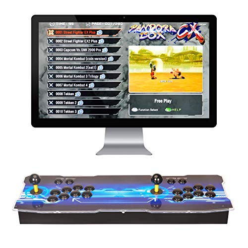 ARCADORA 3A Console de Jeux vidéo d arcade rétro Pandora Box CX d origine, 2800 Jeux en 1, prend en Charge 4 joueurs, 8 boutons, jeu 3D, recherche précise, fonction de Pause, VGA et HDMI, 1280x720 HD