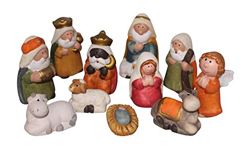 ARTECSIS - Set di 11 statuette per presepe in ceramica, 7,5 cm