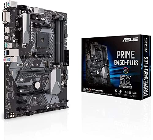 ASUS B450-PLUS PRIME Scheda Madre AMD AM4 ATX con Connettore Aura Sync RGB, DDR4 3200M Hz, SATA 6Gb s e USB 3.1 Gen 2, Nero