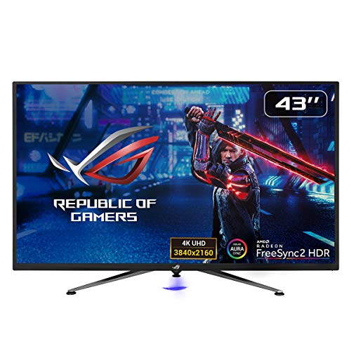 ASUS ROG Strix XG438Q HDR Large Gaming Monitor — 43-inch, 4K (3840 x 2160), 120 Hz, FreeSync 2 HDR, DisplayHDR 600, DCI-P3 90%, Shadow Boost, 10W Speaker x2, Remote Control