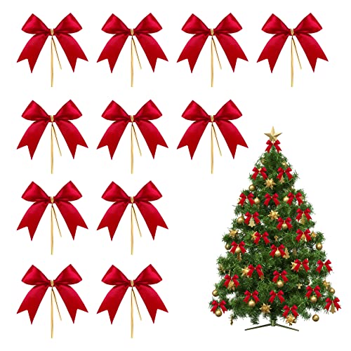 AYEUPZ Fiocco di Nastro Rosso da 50 Pezzi Fiocco di Natale Fiocco da Regalo Fiocco da Regalo Decorazione Natalizia, usata per la Decorazione Domestica, Decorazione dell albero di Natale