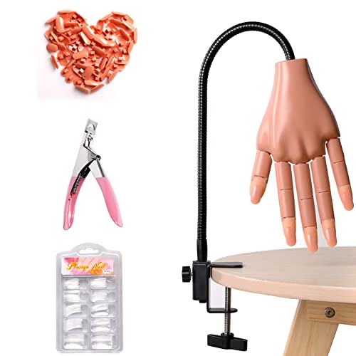 BenkerEsti - Mano manichino con kit per applicazione smalto su unghie in acrilico, per esercitarsi nella decorazione delle unghie