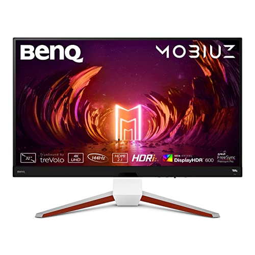 BenQ MOBIUZ EX3210U Monitor 4K Gaming (32 pollici, IPS, 144 Hz, 1ms, HDR 600, HDMI 2.1, 48 Gbps piena larghezza di banda, VRR compatible per PS5, telecomando)