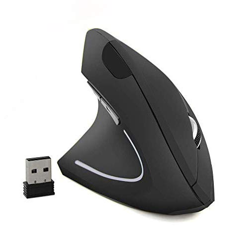 BeWishes Mouse ergonomico per Mano Sinistra, Mouse ergonomico per Mouse Verticale Senza Fili per Mancini 2.4G, 3 DPI Regolabili (800 1200 1600), appositamente per Mancini