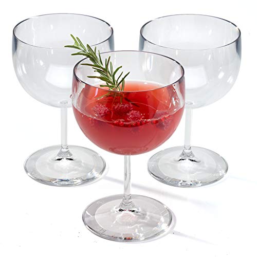 Bicchieri da cocktail in plastica per gin e cocktail, riutilizzabili, in policarbonato, infrangibili, 720 ml, set da 3