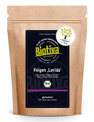 Biotiva Fichi Lerida  No. 4 secchi biologici 800g - Ficus Carica L. - Fichi secchi da coltivazione controllata - Imbottigliati, controllati e certificati in Germania