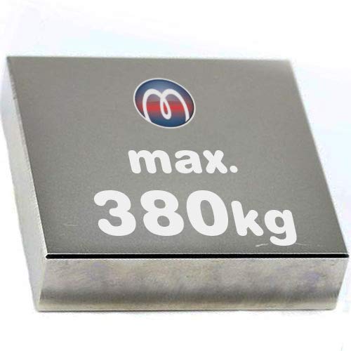 Blocco magnetico 80 x 80 x 10mm Neodimio N52 (NdFeB) Nichel - Forza 380 kg - Magneti permanenti rettangolari al Neodimio (Terre Rare) Calamite potenti per l industria e la casa