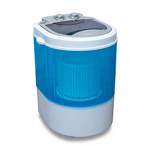 BluMill - Mini lavatrice con carica dall’alto, con centrifuga, lavatrice da campeggio fino a 3 kg, piccola e maneggevole, con maniglia per il trasporto