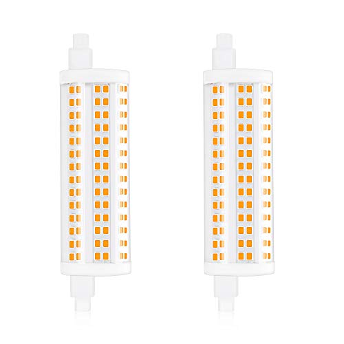Bonlux 20W 118mm R7s Lampadina LED dimmerabile Bianco caldo 2700K J118 Faretto a doppia estremità 2200lm Equivalente a una lampadina alogena da 200W per casa, soggiorno, balcone, hotel, ecc(2 pezzi)