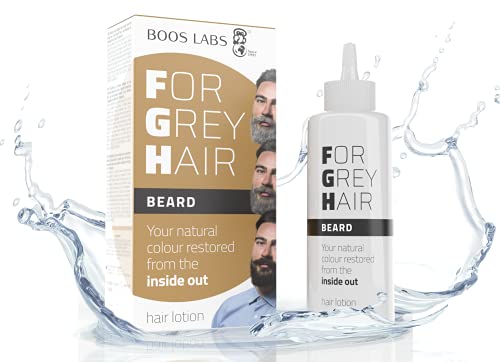 Boos Labs For Grey Hair For Beard, Alternativa Sana Alla Tinta Per Barba, Per Recuperare Colore Barba Uomo Originale, Prodotto Enzimatico Per Capelli, 125 Ml