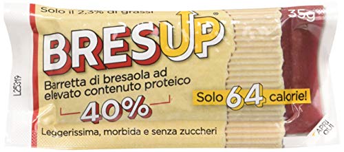 Bresup - barrette di bresaola, barretta proteica, senza zuccheri, low carb, poche calorie, confezione da 12 pezzi (12x35g)