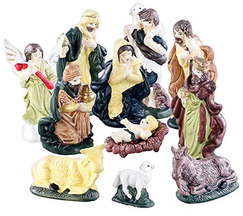 Britesta Statuine presepe: Set di 11 Figure per presepe di Natale in Porcellana, Dipinto a Mano (presepe Personaggi)