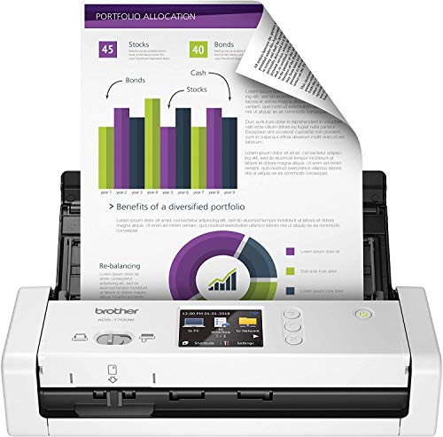 Brother ADS-1700W Scanner per documenti compatto e intelligente | Alimentatore di documenti | Scansione automatica | Wi-Fi Wi-Fi Direct