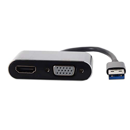 Cablecc - Cavo adattatore da USB 3.0 e 2.0 a HDMI e VGA HDTV, scheda grafica esterna per Windows Macbook Laptop