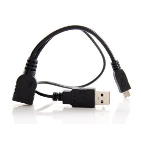 Cablecc - Cavo micro USB 2.0 per memoria flash OTG con alimentazione USB per Galaxy S3 i9300 S4 i9500 Note2 N7100 Note3 N9000 e S5 i9600, nero