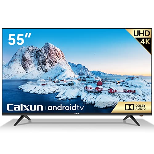 Caixun EC55S1A 4K Smart TV LED UHD, Android Televisori, Smart TV with Google Assistant and Google Play Store, HDR 10, Tuner Triplo (DVB-T2 T C S2 S), WiFi, Nero