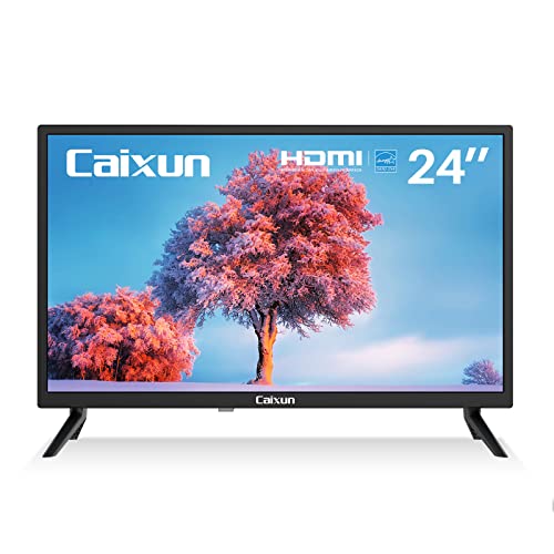Caixun TV 24 Pollici (61 cm) HD Televisore - LED Televisione con 3 HDMI e 2 USB, Ideale per Camper e Hotel, TV e Monitor Dual Use (Modello EC24T1H, 2022)