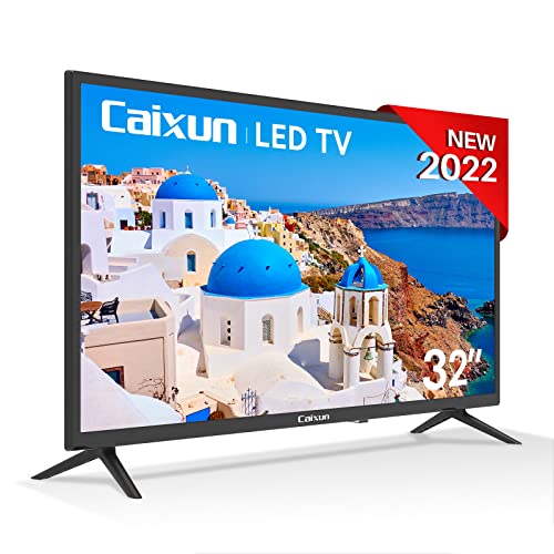 Caixun TV 32 Pollici HD Televisore - 81 cm LED Televisione con 3 HDMI e 2 USB, TV e Monitor Dual Use, Ideale per Home Office o Piccole Spazi (Modello EC32T1H, 2022)