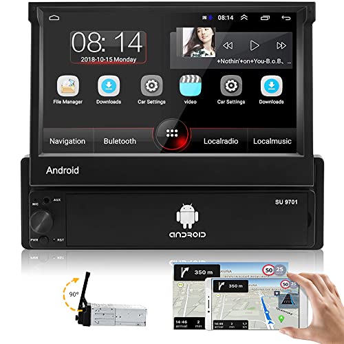 CAMECHO 7 Pollici Autoradio 1 Din GPS con schermo Supporta Bluetooth FM Radio WiFi Mirror Link per telefono Android iOS