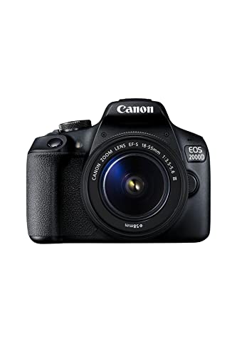Canon EOS 2000D + EF-S 18-55 mm DC III Fotocamera, 24.1 megapixel Sensore APS-C, Nero