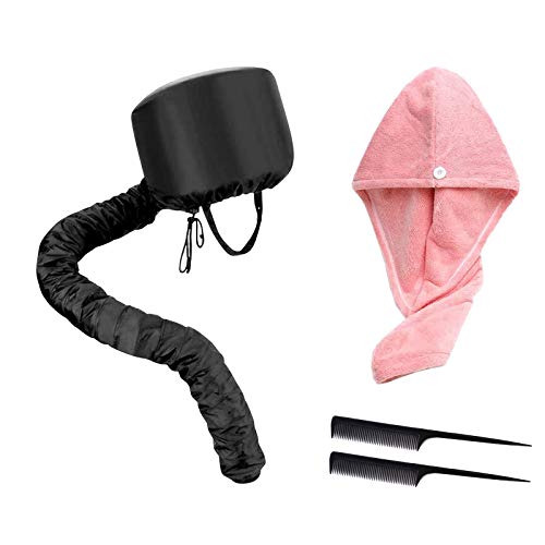 Cappucci per asciugacapelli AirSMall 4PCS cuffia per asciugacapelli regolabile a mano liberamente regolabile per la cura dei capelli Cura profonda con elastico da collegare all asciugatrice