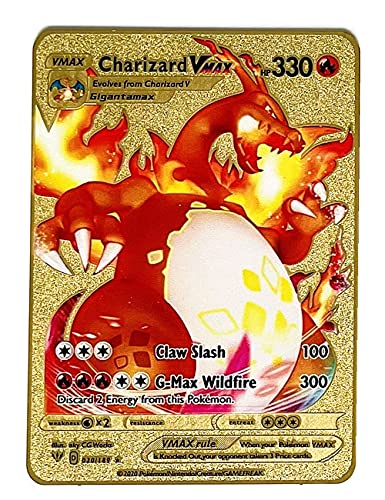 Carta Pokemon Vmax, GX V, 1 carta da collezione, gioco di carte creativo e divertente progettato per collezionisti adatto all’intrattenimento, della collezione commemorativa Charizard-VMAX