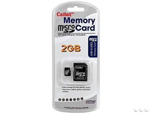 Cellet Scheda di memoria MicroSD da 2 GB per telefono con inclinazione AT&T con adattatore SD.