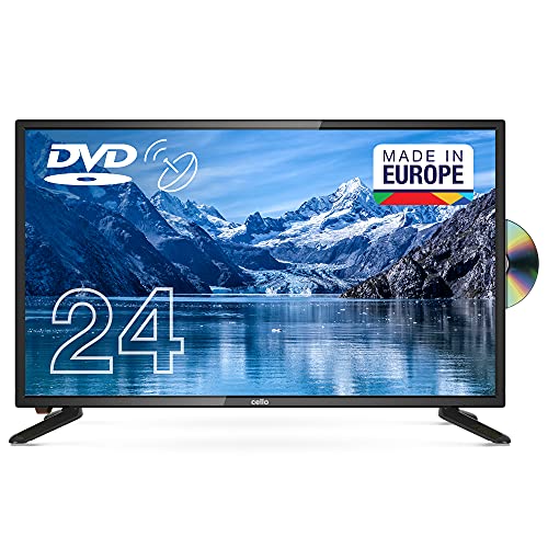 Cello C2420FSDE TV digitale LED HD Ready da 24 Pollici con Triplo Sintonizzatore DVBT2 S2 e Lettore DVD Integrato