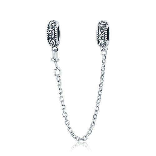Charm in argento Sterling 925 con catena di sicurezza per braccialetti Pandora, Tutti,