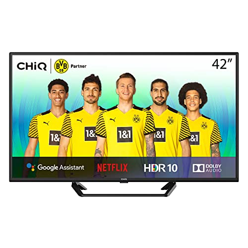 CHiQ L42G7W, Android Smart TV, 42 Pollici(105cm), FHD, LED, WiFi, Netflix,Bluetooth,Google Assistant, Prime Video,3 HDMI,2 USB