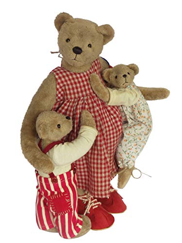 Clemens Design Teddy La felicità della mamma (Mutter Glück) - Peluche a forma di orsetto, 33 cm, edizione limitata, con bambini