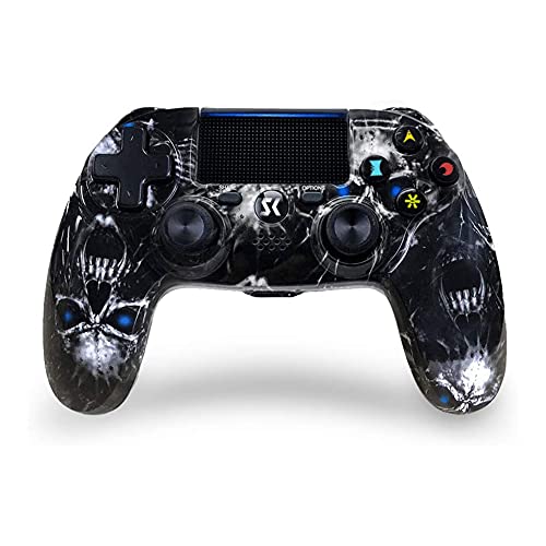 Controller for PS4 Joystick Controller di Gioco Wireless Bluetooth Controller di Gioco a Doppia Vibrazione Touchpad Joystick per PlayStation 4 (Blue Skull)
