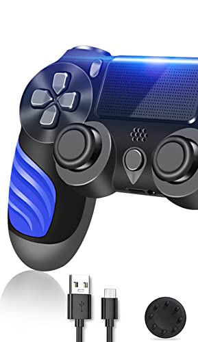 Controller per PS-4,Wireless Joystick per PS-4 PlayStation-4  Pro Slim,Motore a Doppia Vibrazione Joypad PS-4 play 4, 1000 mAh Capacità 10 ore di gioco PS-4 Controller (blu)