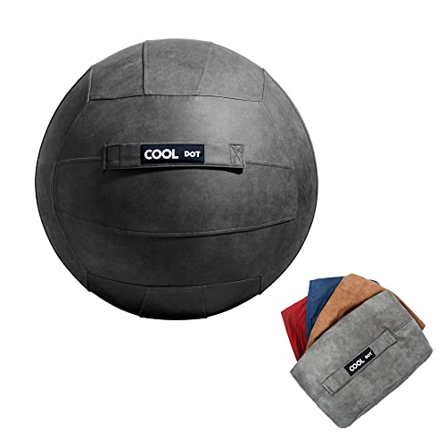 COOLDOT Custodia per palla da Pilati e Yoga | Copertura Premium per fitball e sedia da ufficio con trattamento antibatterico | Non include palla (75cm, Grigio)
