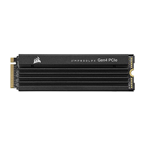 Corsair MP600 PRO LPX 1TB M.2 PCIe NVMe Gen4 x 4 SSD, ottimizzata per PS5 (Fino a 7.100 MB s in Lettura Sequenziale e 6.800 MB s in Scrittura Sequenziale, TLC NAND 3D ad alta densità) Nero