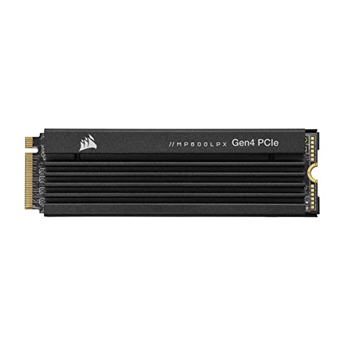 Corsair MP600 PRO LPX 4TB M.2 PCIe NVMe Gen4 x 4 SSD, ottimizzata per PS5 (Fino a 7.100 MB s in Lettura Sequenziale e 6.800 MB s in Scrittura Sequenziale, TLC NAND 3D ad alta densità) Nero