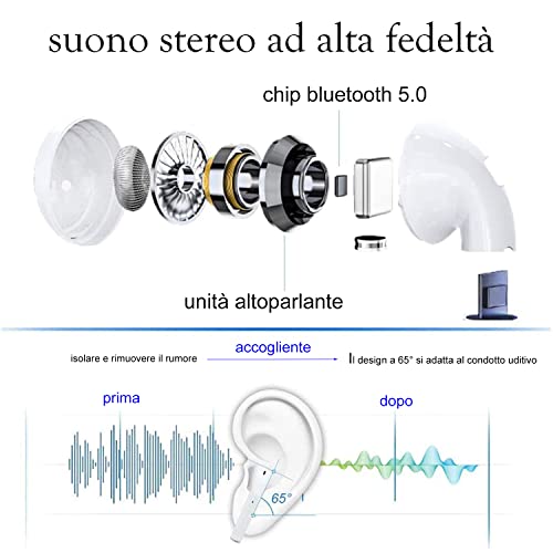Cuffie Bluetooth, Debbeny Auricolari Bluetooth 5.0 con Stereo HiFi,...