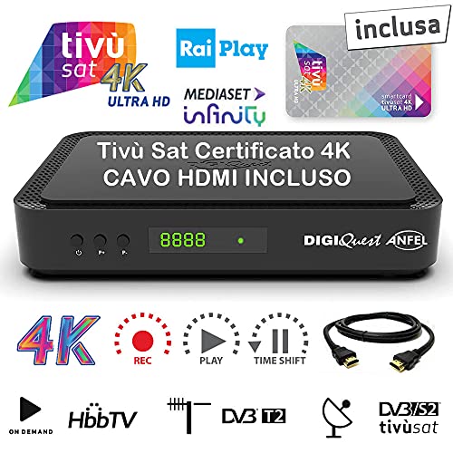 Decoder Ricevitore Tivù Sat Combo Digitale DVB-T2 Satellitare DVB-...