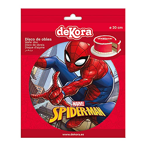 Dekora - Cake topper per Decorazioni Torta Compleanno - Ostia per torte bambini - Spiderman - 20 cm