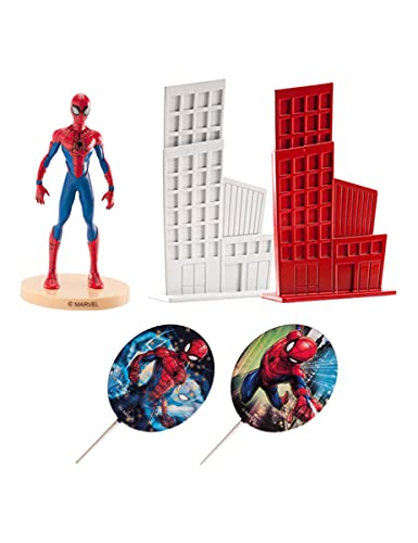 Dekora - Kit per decorare torte di Spiderman in PVC - 6 pezzi
