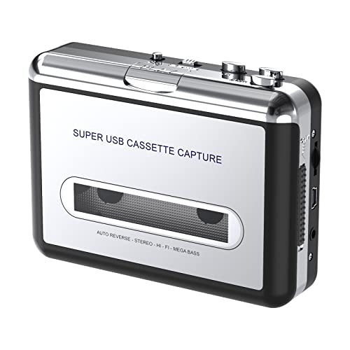 DIGITNOW! Lettore di Cassette Portatile da Cassetta a convertitore MP3 Cattura da Nastro a MP3 CD Audio Via USB