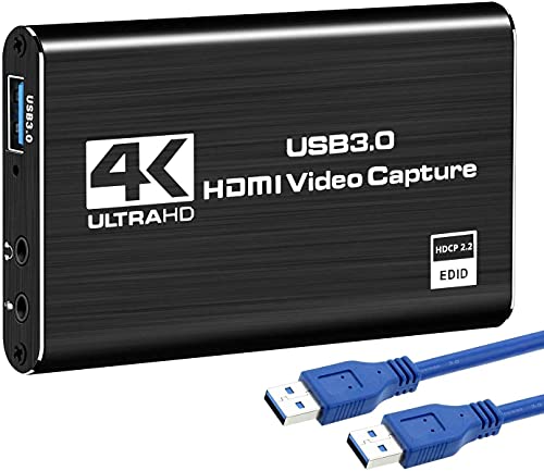 DIGITNOW! Scheda Registrazione Video HDMI, 4K dispositivo di acquisizione video HDMI USB 3.0, Full HD 1080P per la registrazione di giochi, trasmissione in streaming live