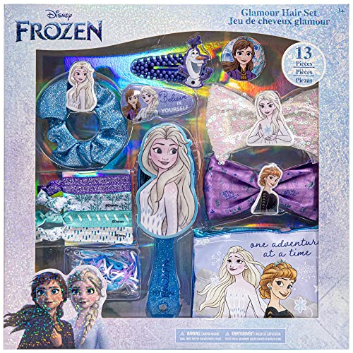 Disney Frozen - Townley Girl Set di accessori per capelli per bambine per bambine dai 3 anni in su (13 pezzi) con fiocco per capelli, spazzola per capelli, fermagli per capelli e altro