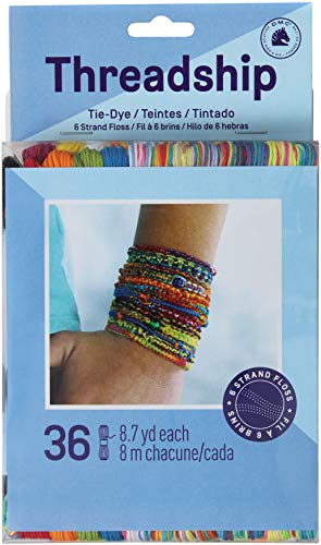 DMC - 36 matassine tye and dye  multi-capo (8 m per matassina) | Filato per braccialetti brasiliani e hobbistica tessile creativa