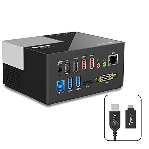 Docking station per laptop WAVLINK USB 3.0   USB C con doppia uscita video (HDMI e DVI, VGA o HDMI), LAN Gigabit, audio, 4 porte USB, 2 porte di ricarica USB
