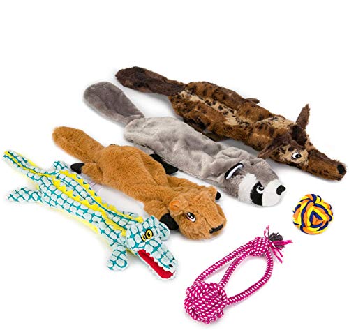 Dog Squeaky Toys Giocattoli per cani in peluche Masticare senza farcire Giocattoli per cuccioli Giocattoli in corda resistente