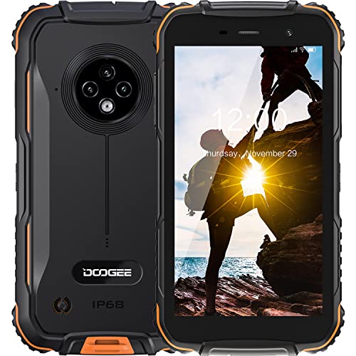 DOOGEE S35T Rugged Smartphone [2022], 4G, 4350mAh, 3GB + 64GB Quad-Core, 256GB Espandibili, Fotocamera da 13 MP, Android 11.0 Telefone Cellulare, 5.0  HD+, IP68 IP69K Cellulari, Face ID, GPS, Arancia