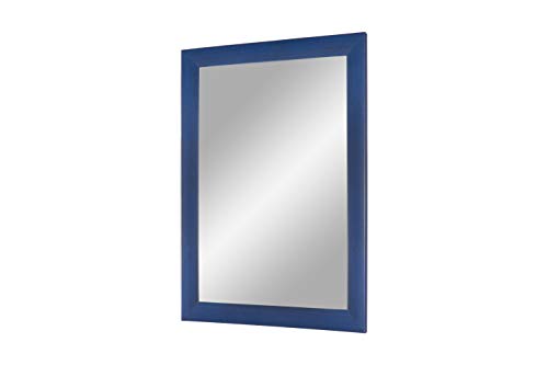 Duisburger-Rahmen24 Flex 35 - Specchio da Parete 45x160 cm con Cornice (Blu Scuro Sfocato), Specchio su Misura con Striscia di Legno MDF da 35 mm di Larghezza e Parete Posteriore Robusta con Ganci